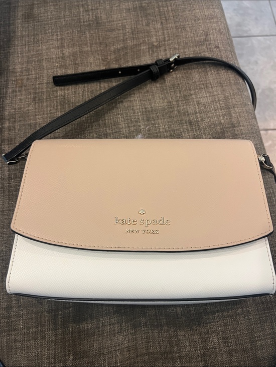 kate spade Handbags - kate spade Two-Tone Blush & White Crossbody Bag with Black Strap
